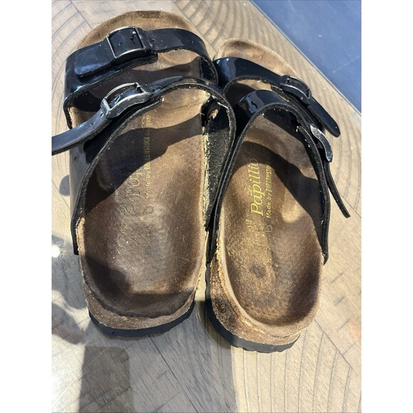 Birkenstock Sandals Womens Size 6.5 37 Black Shoes Papillio Slides buckles - Picture 7 of 9